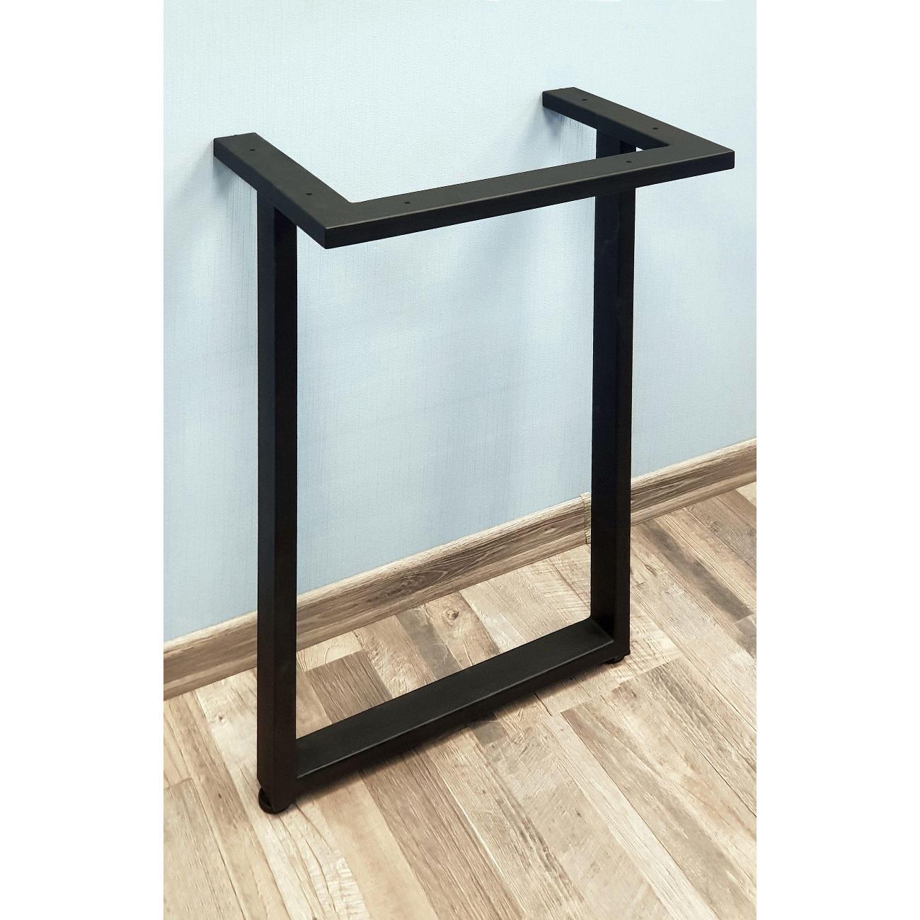 Подстолье Parallax устойчивое для стола 750х350 мм, 50x25 мм, металлическое барное лофт с регулировкой высоты 77BX035030075-PRM фото