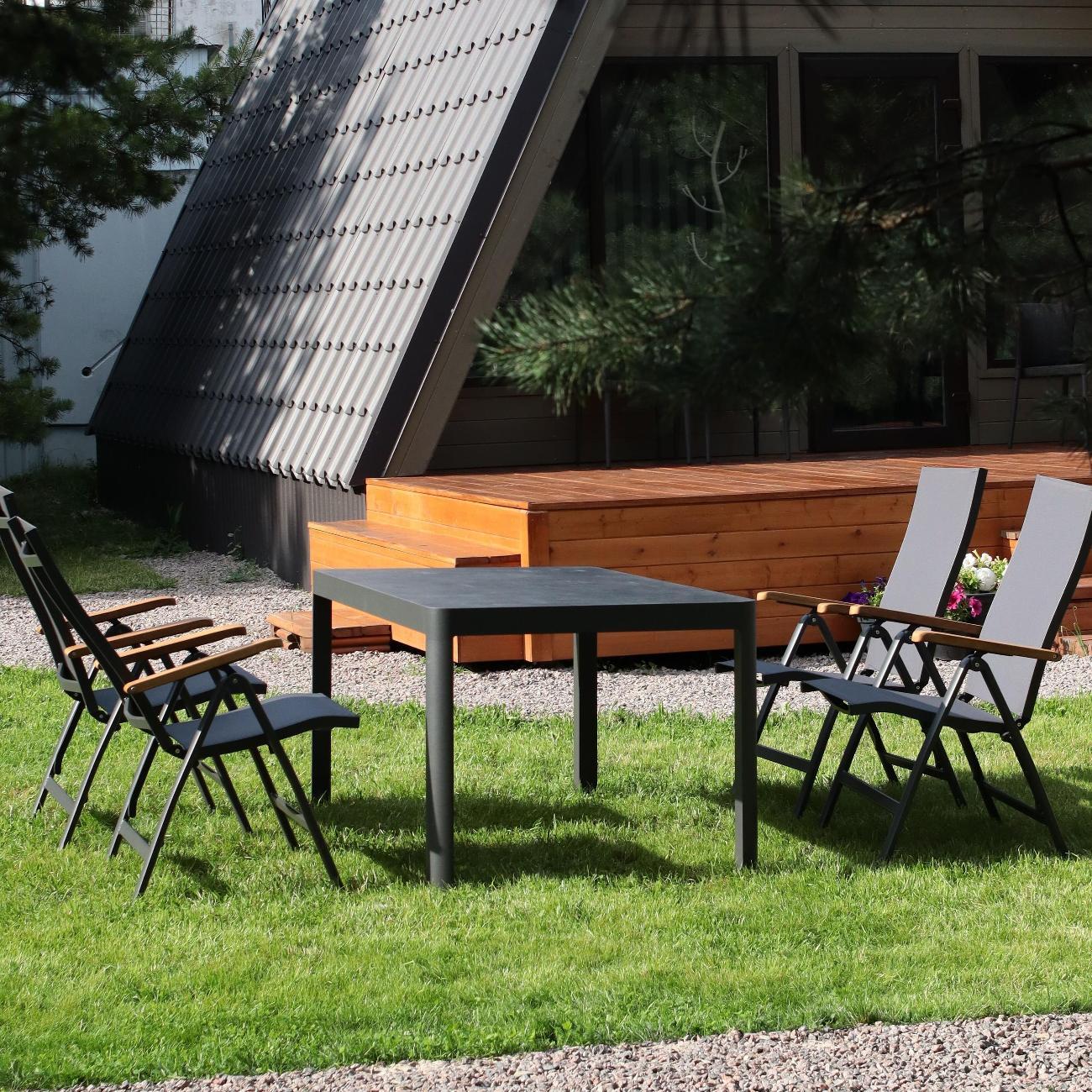 Стол садовый KONWAY обеденный Кавалезе антрацит 160х90х75 см