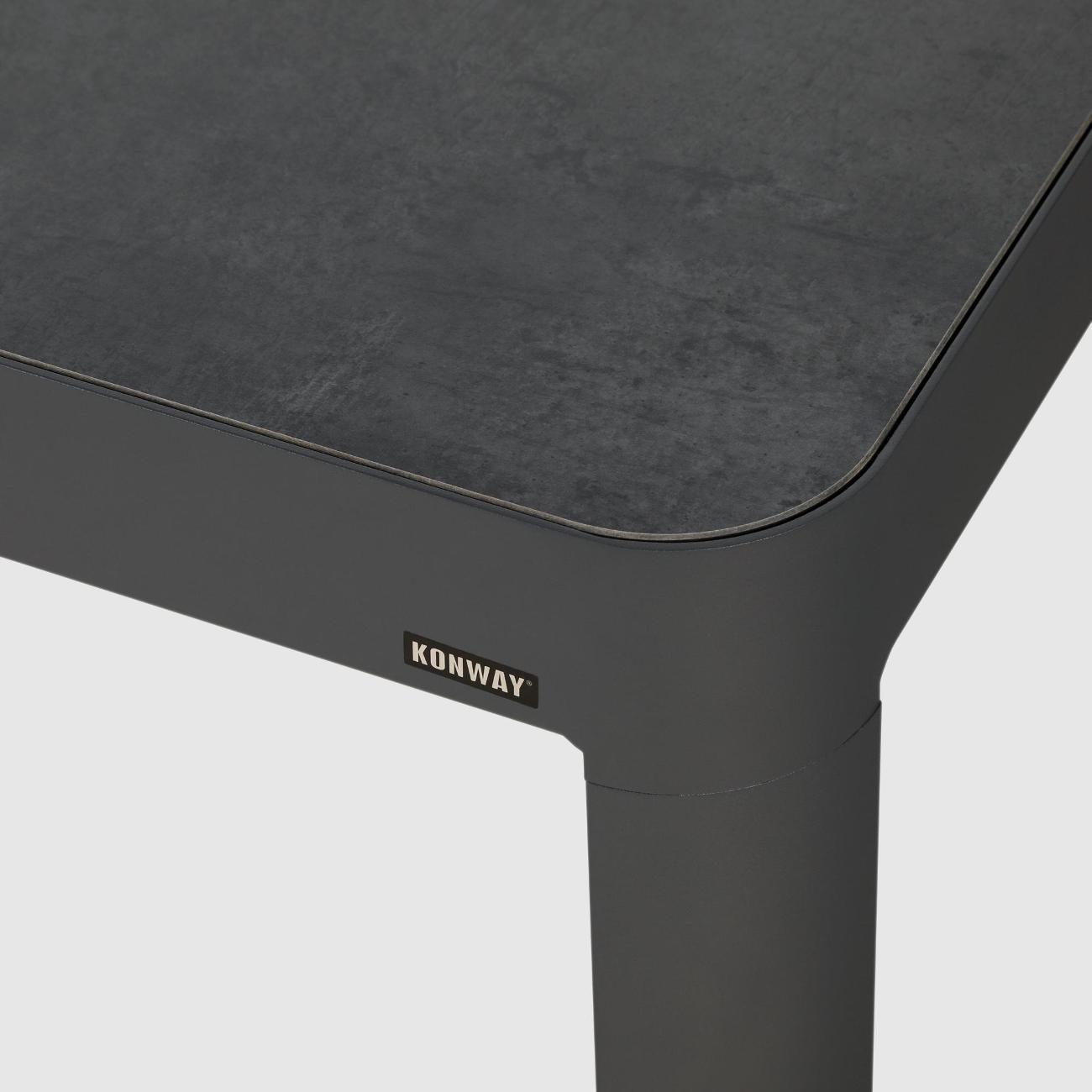 Стол садовый KONWAY обеденный Кавалезе антрацит 160х90х75 см