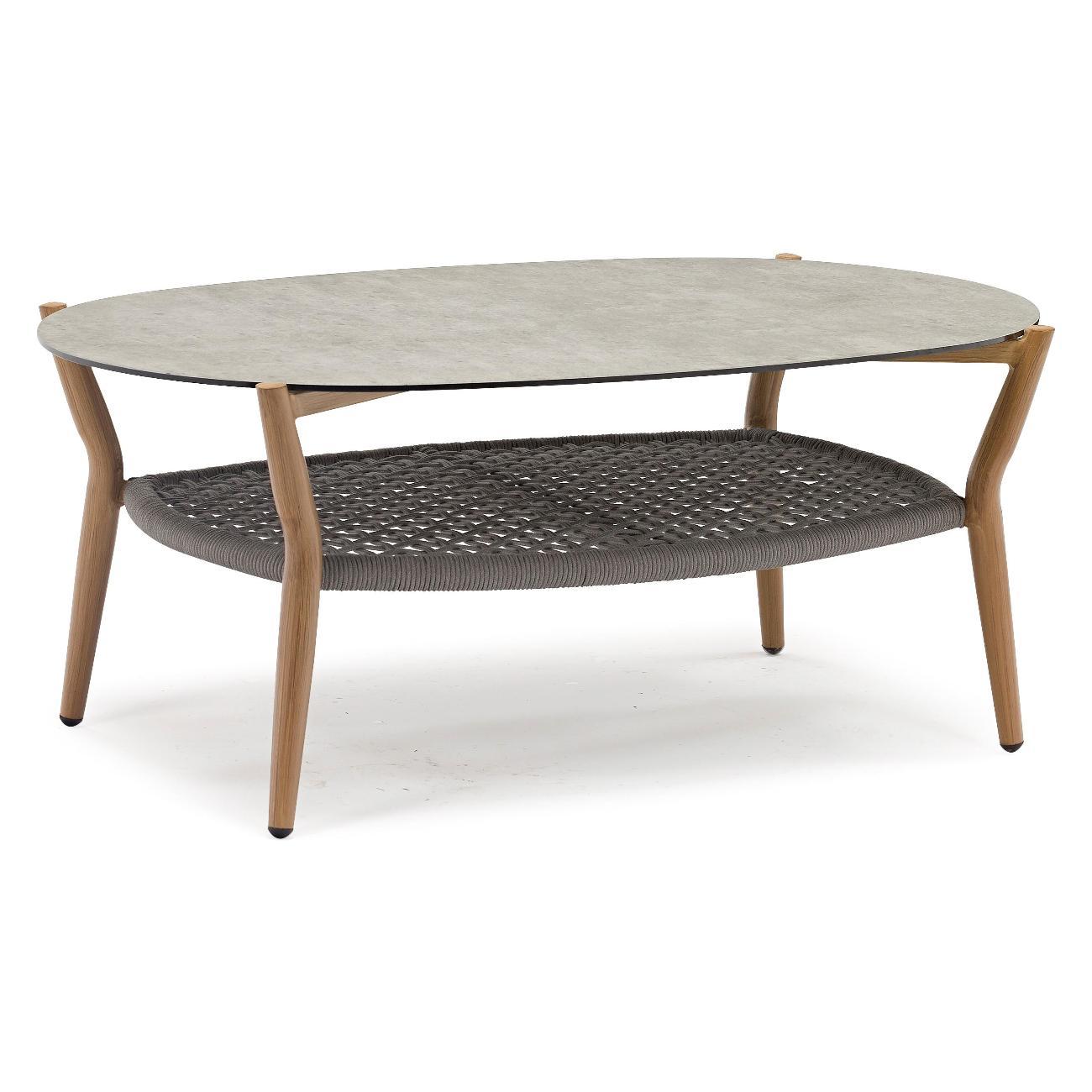 Стол садовый KONWAY кофейный Самос 110х65х44,5 см, столешница камень