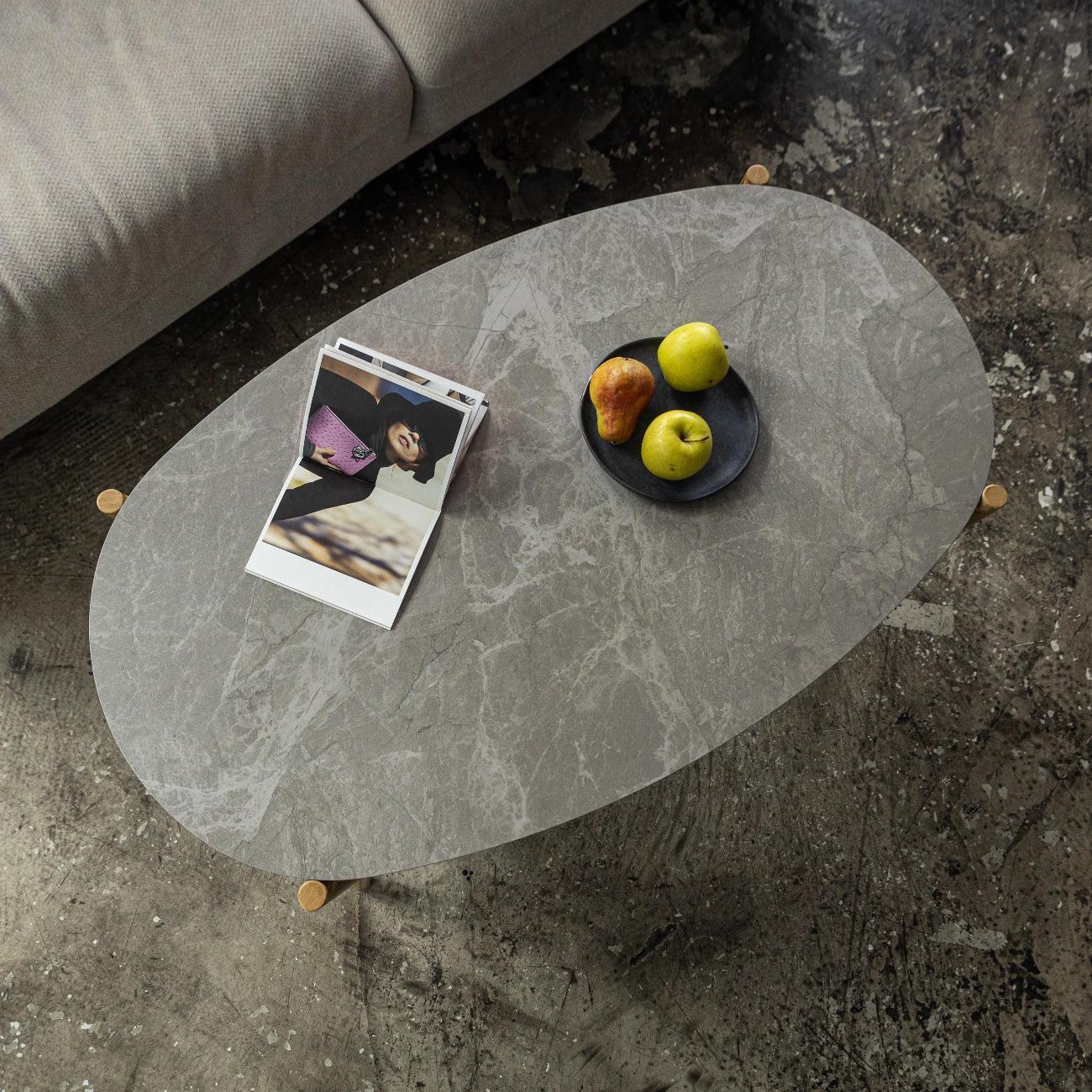 Стол садовый KONWAY кофейный Самос 110х65х44,5 см, столешница камень