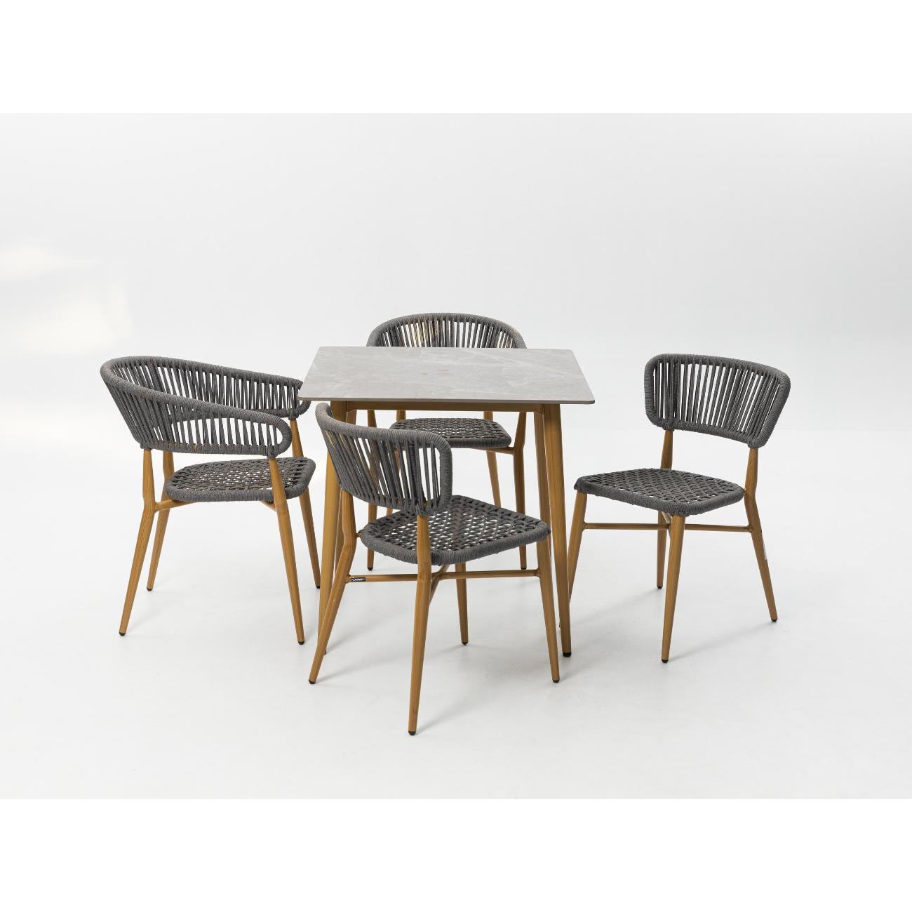 Стол садовый KONWAY обеденный Самос 80х80х75 см, столешница камень