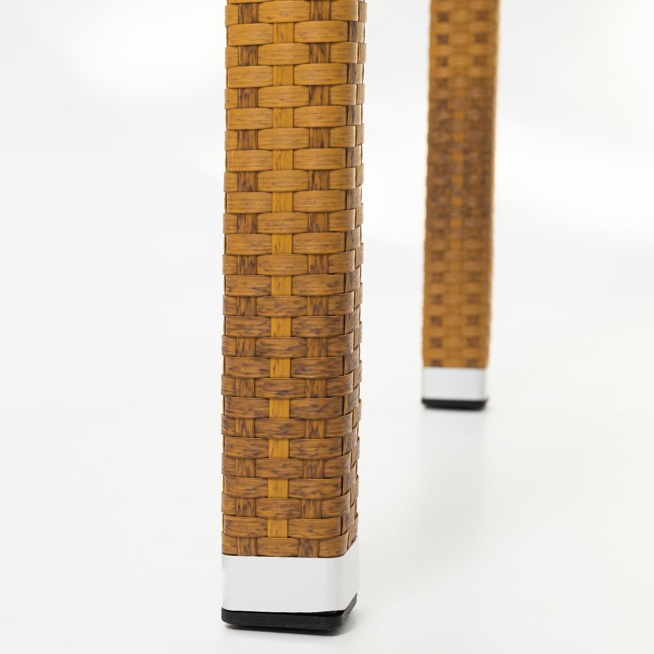 Стол садовый KONWAY Панама табак 140х80х75 см со стеклянной столешницей