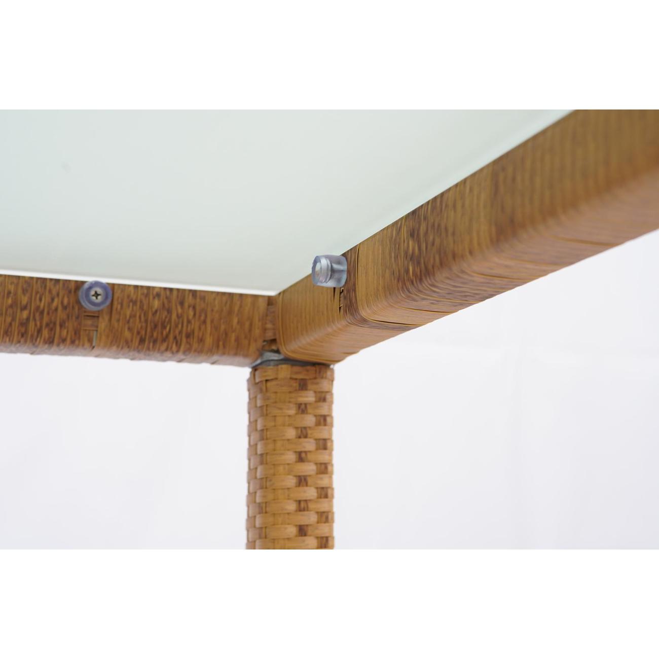 Стол садовый KONWAY Панама табак 140х80х75 см со стеклянной столешницей