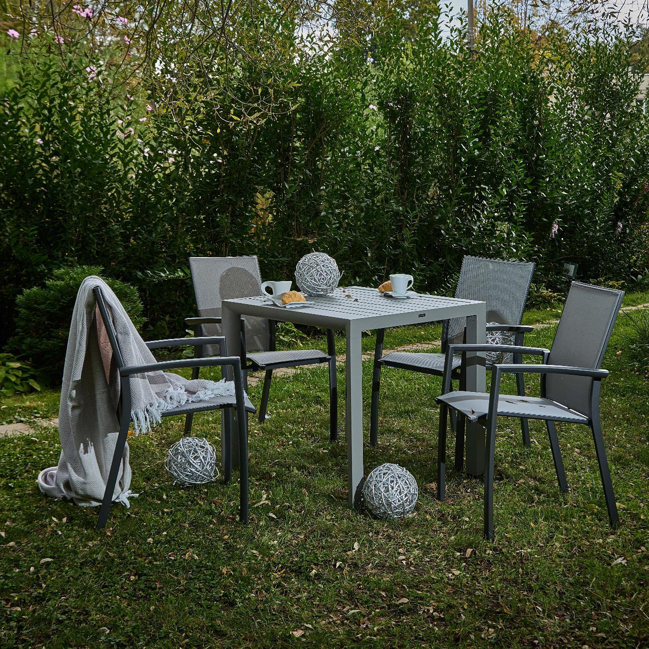 Стол садовый KONWAY Торонто серый 80х80х75 см