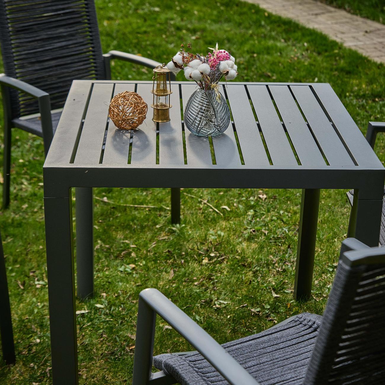 Стол садовый KONWAY Торонто антрацит 80х80х75 см