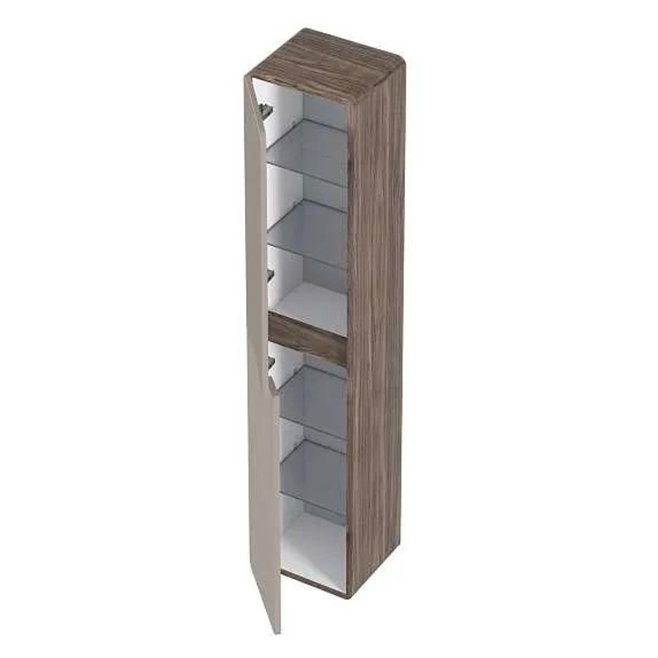 Шкаф для ванной комнаты 1MARKA подвесной 170х35 см, цвет орех каньон коньяк/латте фактурный Vortex Ц0000033025