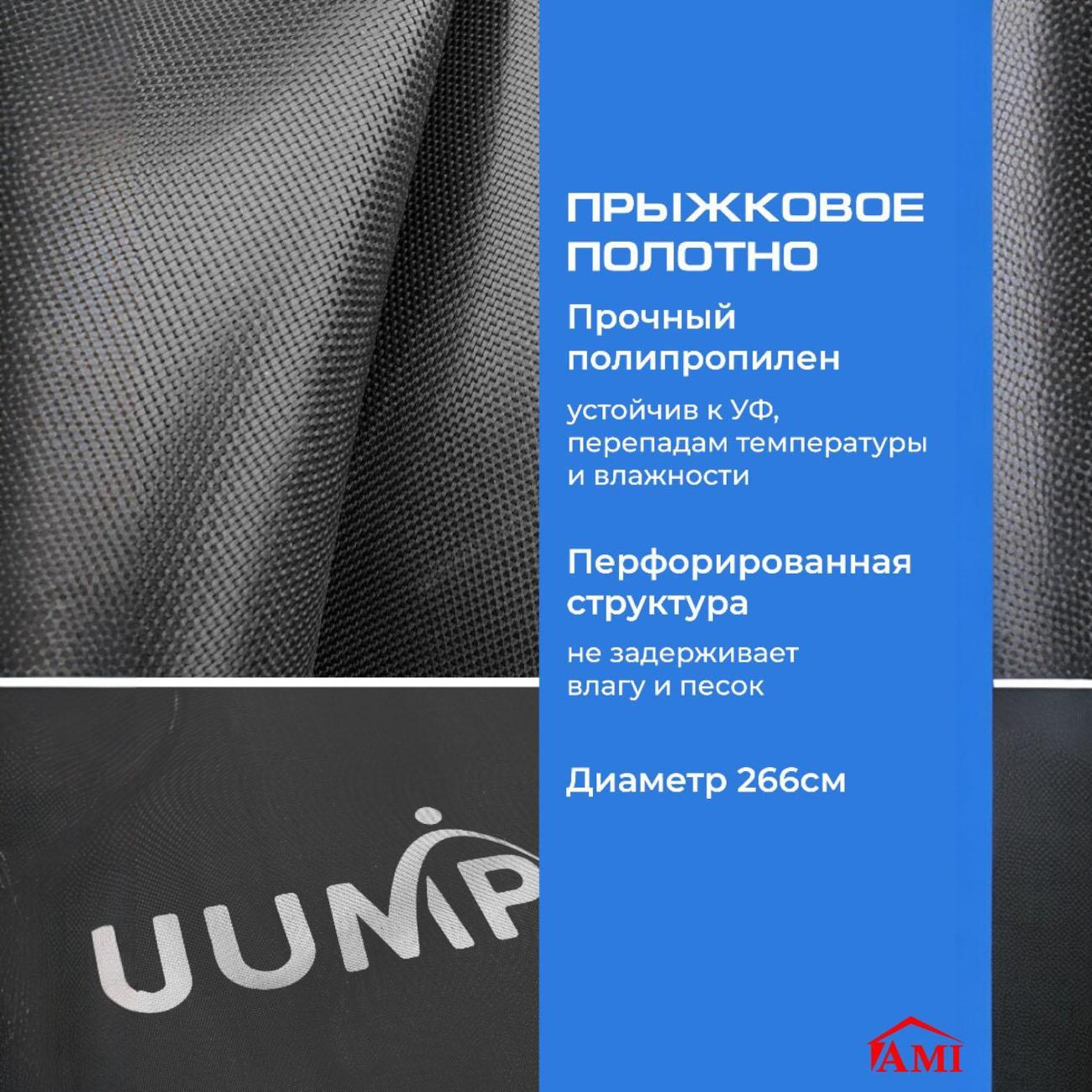 Батут Ami Jump 10FT каркасный уличный с сеткой синий