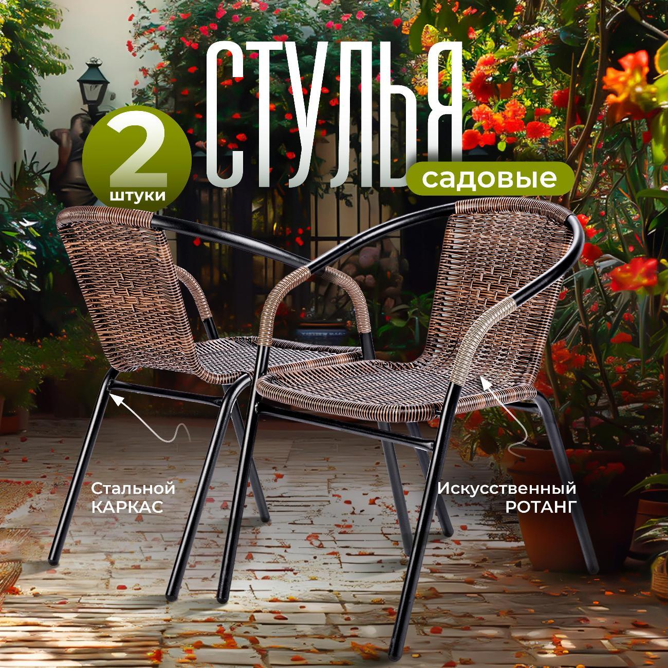 Кресло садовое Ami Rio (CZ-168) РОТАНГ 2 шт коричневый