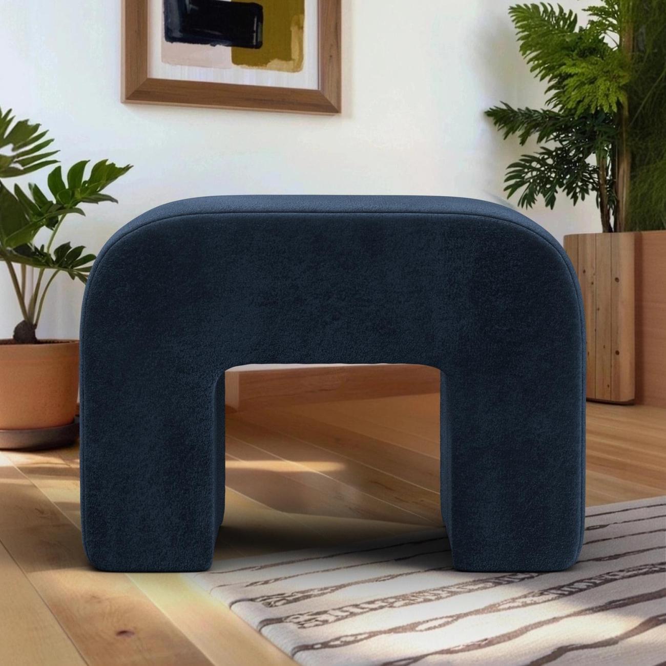 Пуф Лига Диванов 008, велюр TOWER 13 синий