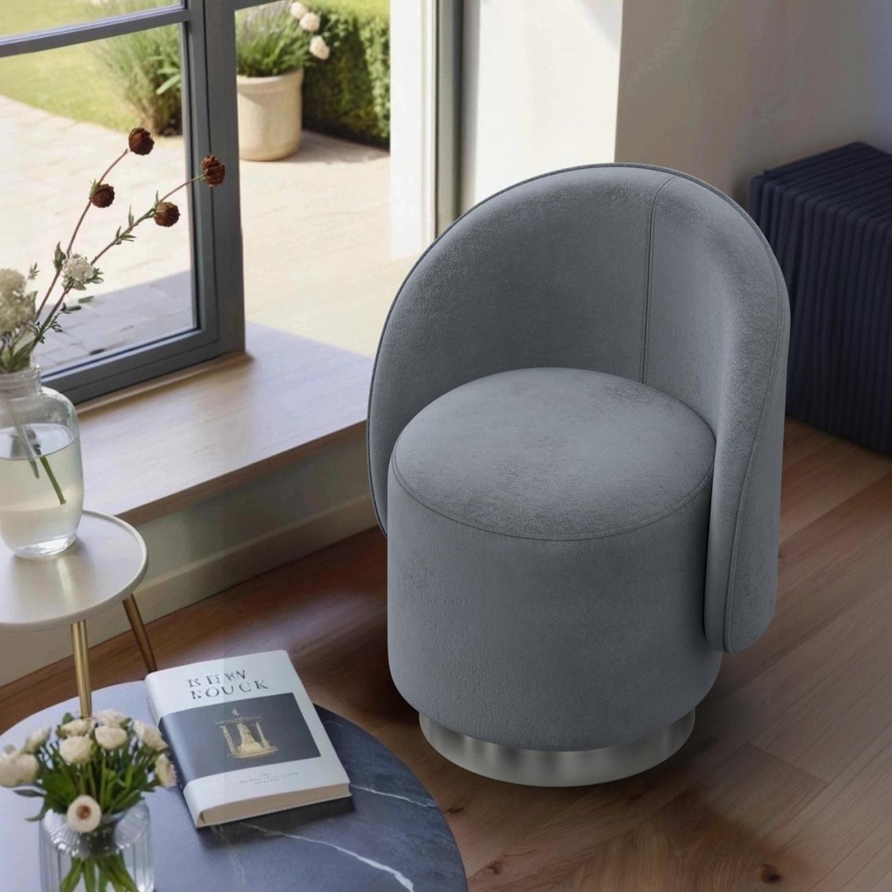 Кресло Лига Диванов Лига-108, велюр TOWER 10 серый