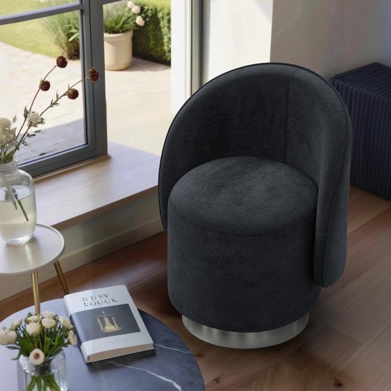 Кресло Лига Диванов Лига-108, велюр TOWER 11 темно-серый