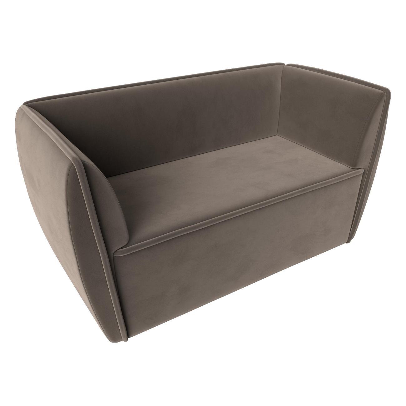 Уголок кухонный Лига Диванов Бергамо 2-х местный, велюр коричневый