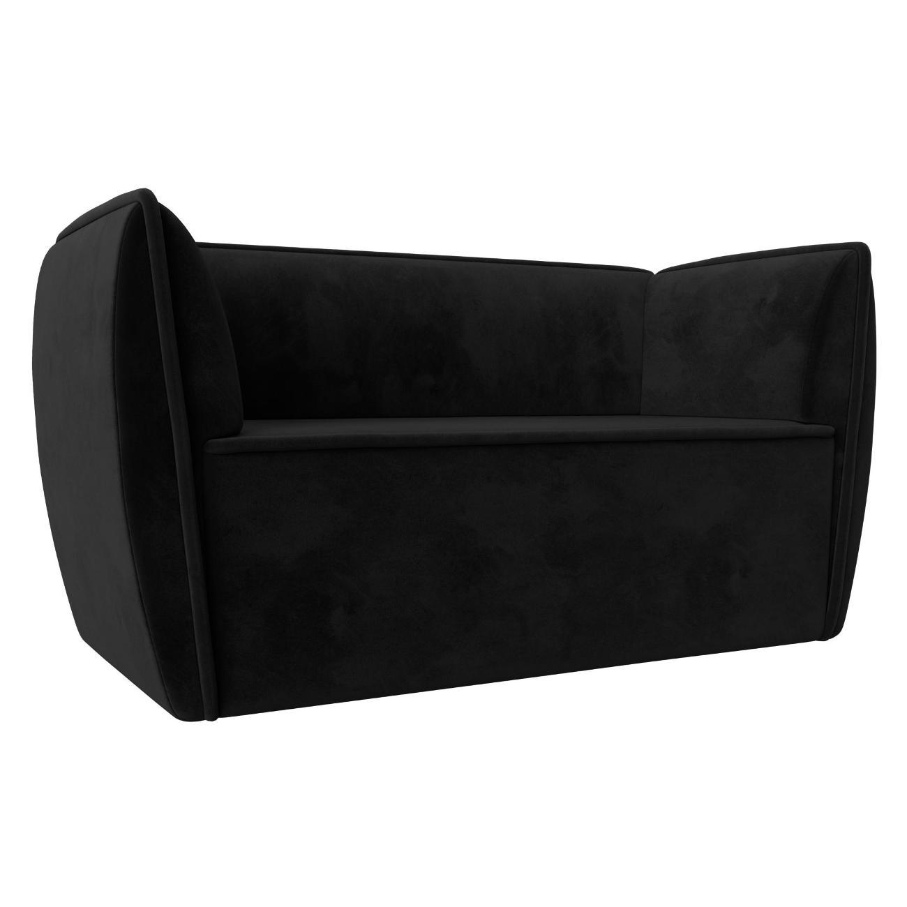 Уголок кухонный Лига Диванов Бергамо 2-х местный, велюр черный