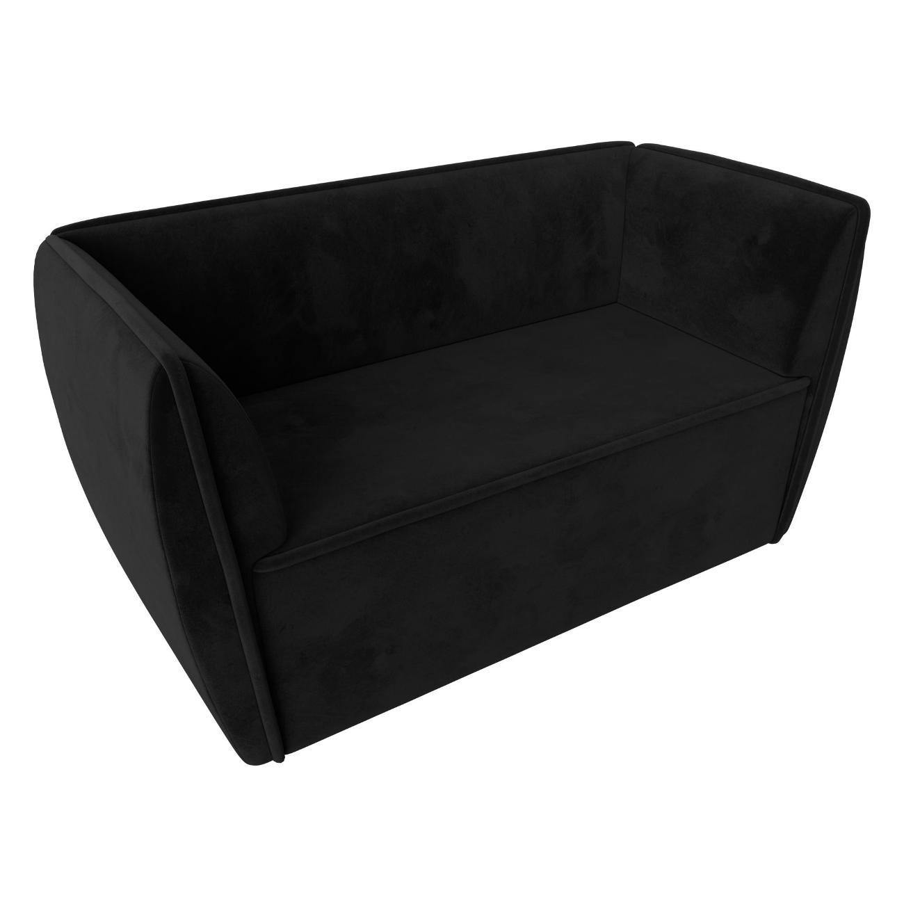 Уголок кухонный Лига Диванов Бергамо 2-х местный, велюр черный