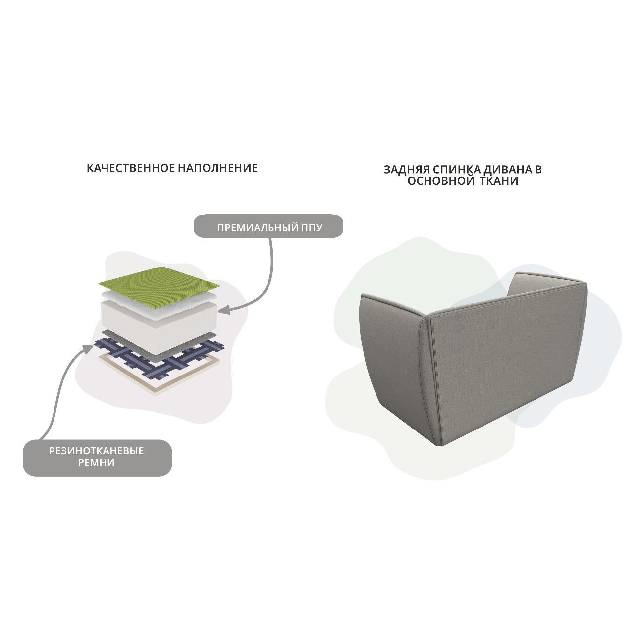 Уголок кухонный Лига Диванов Бергамо 2-х местный, рогожка Амур бежевый