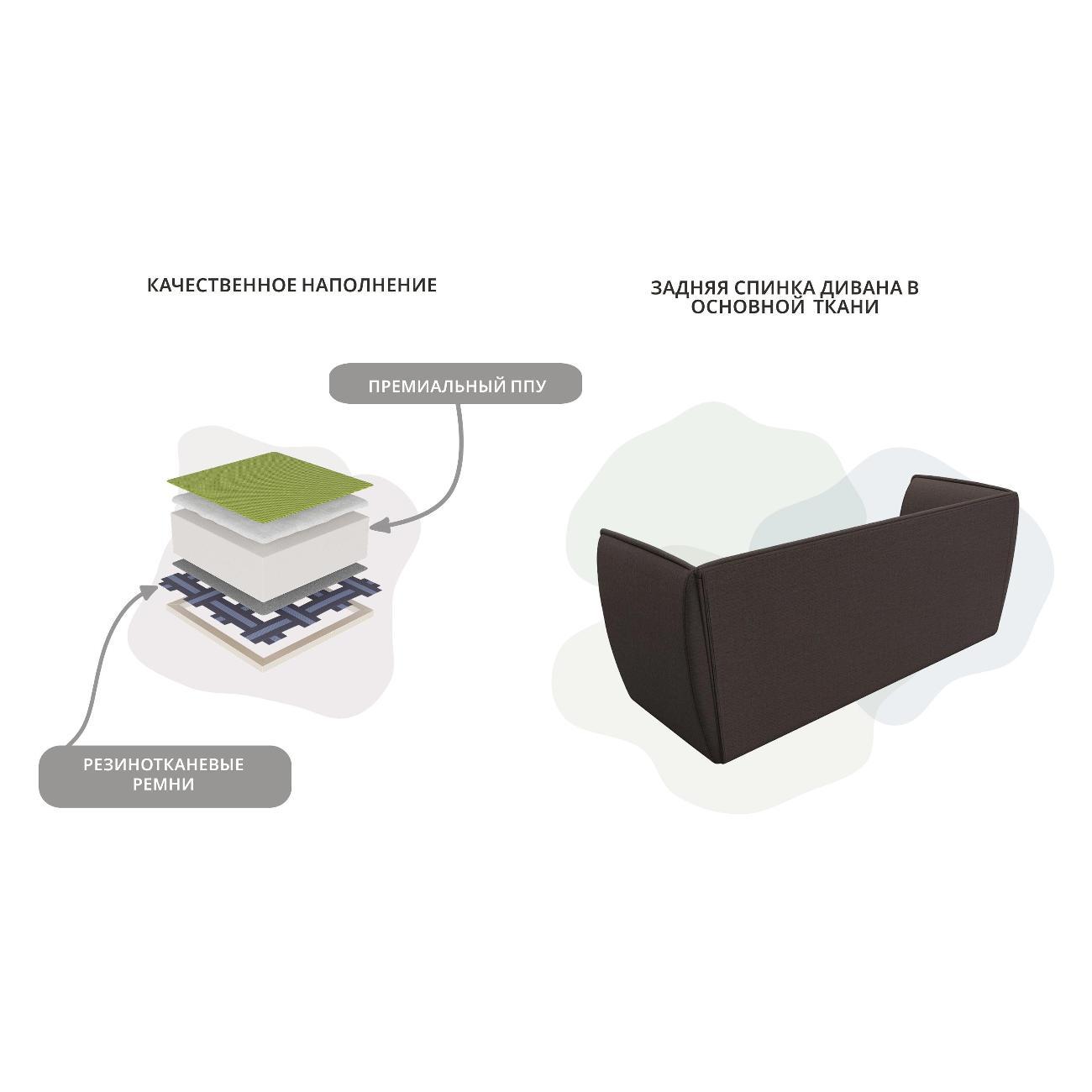 Уголок кухонный Лига Диванов Бергамо 3-х местный, рогожка Амур коричневый