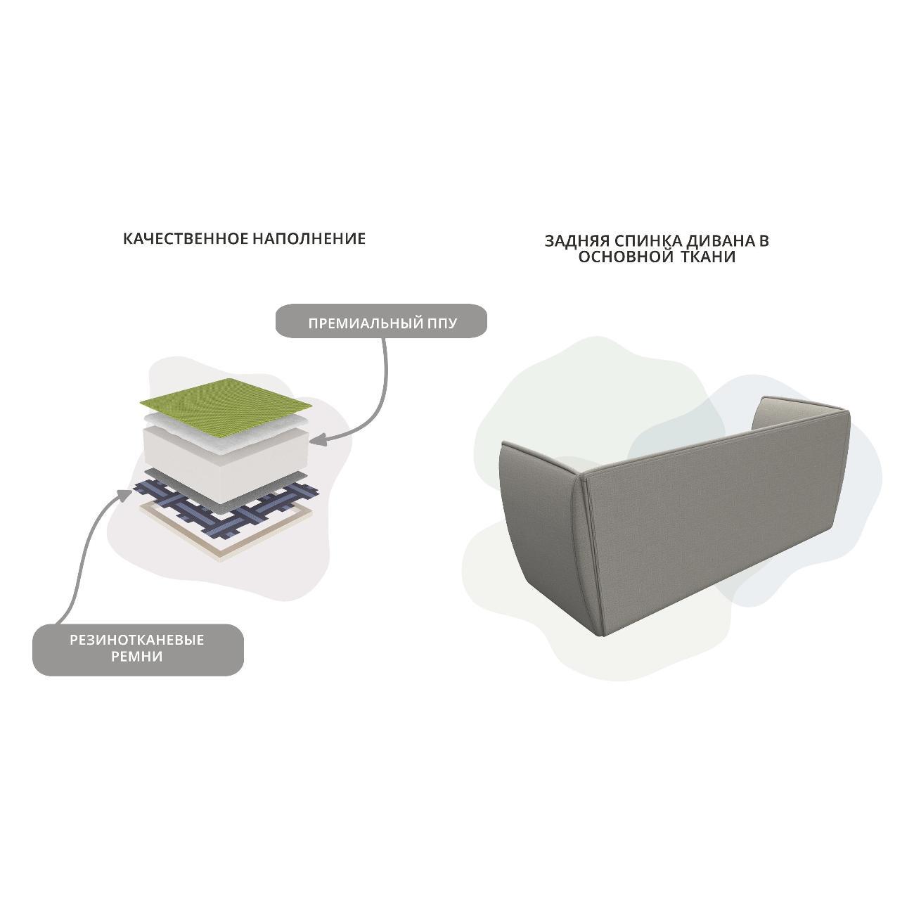 Уголок кухонный Лига Диванов Бергамо 3-х местный, рогожка Амур бежевый