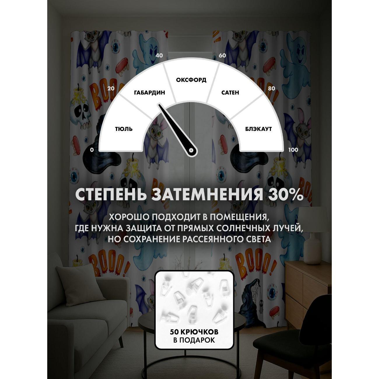 Фотошторы 365home Хэллоуин-узор: летучие мыши