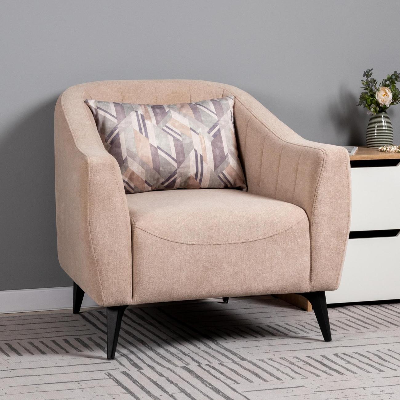 Кресло Logium Боне 03.07 Велюр Happy 130 (кремовый)