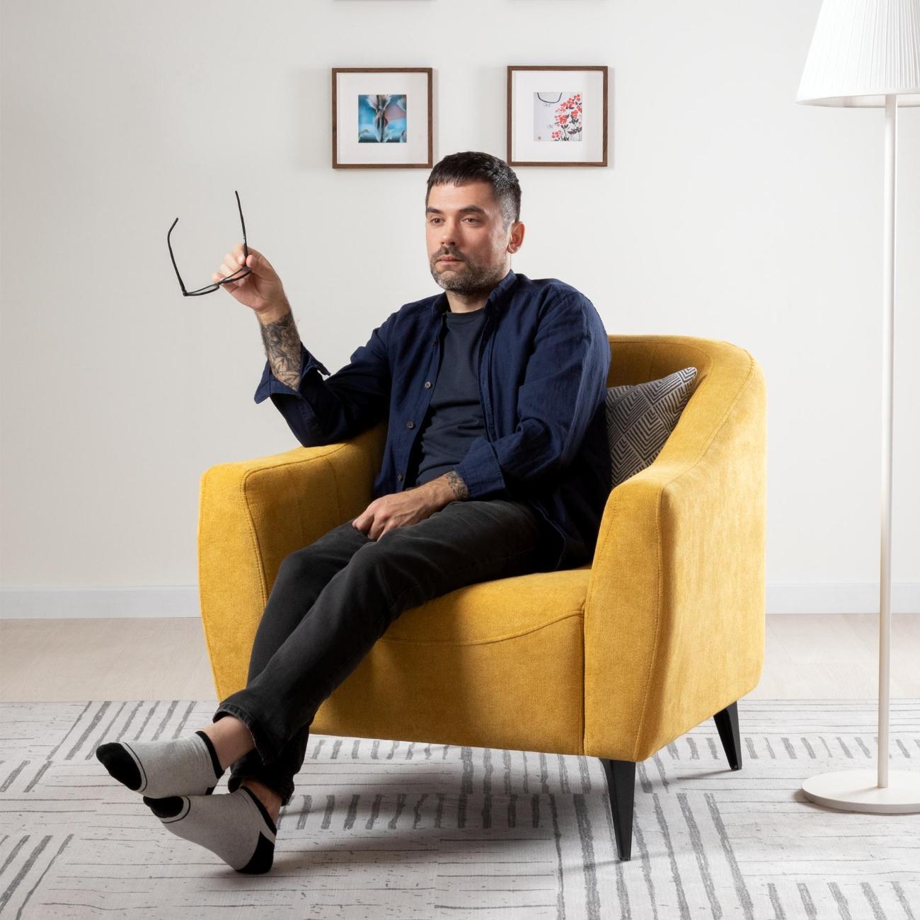 Кресло Logium Боне 03.07 Велюр Happy 560 (горчичный)