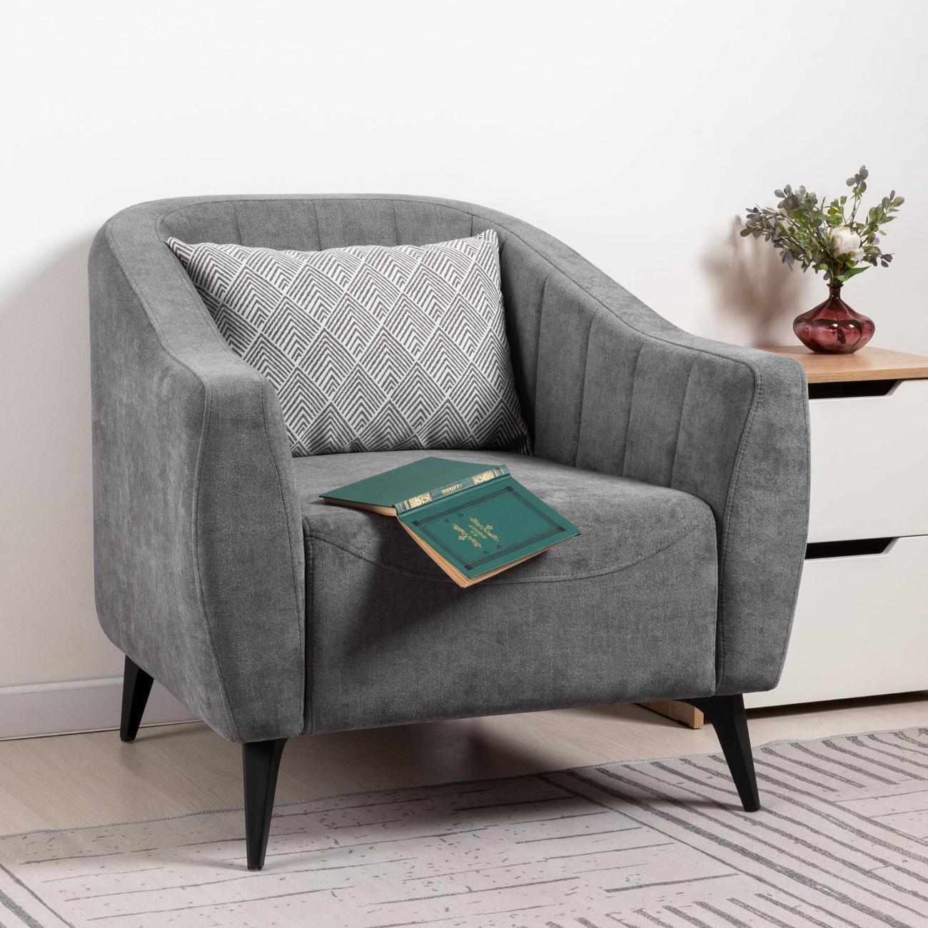 Кресло Logium Боне 03.07 Велюр Happy 980 (теплый серый)