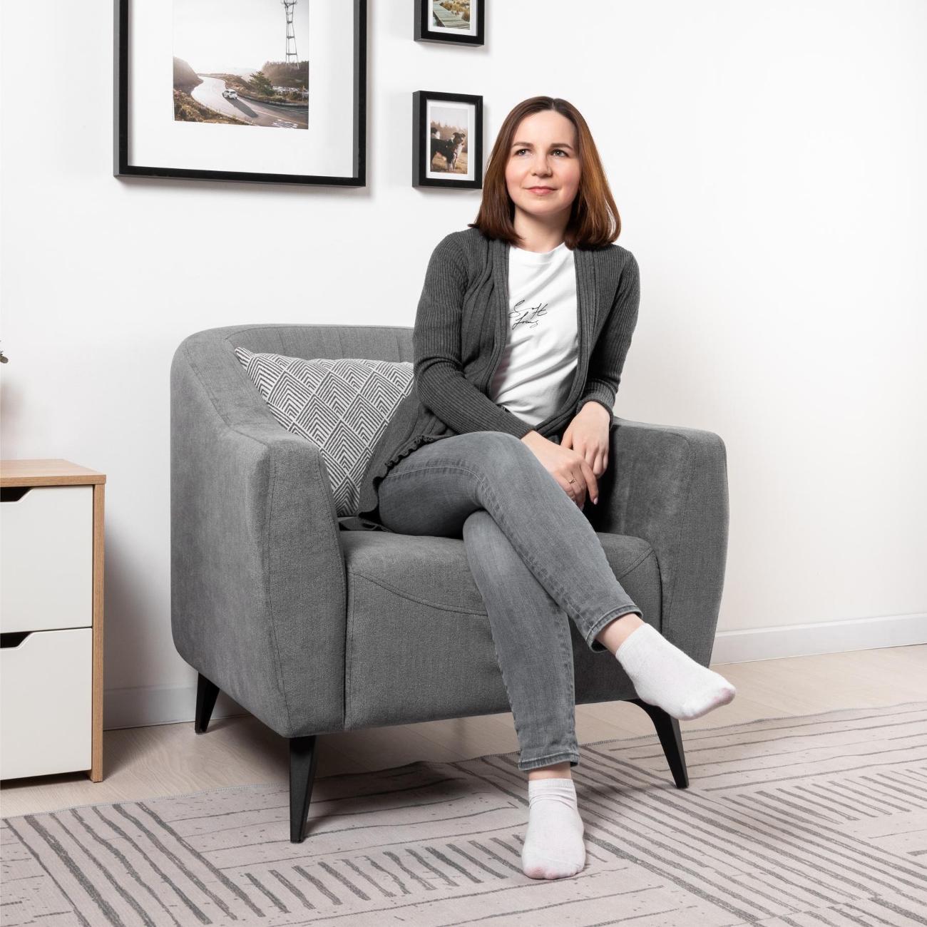 Кресло Logium Боне 03.07 Велюр Happy 980 (теплый серый)