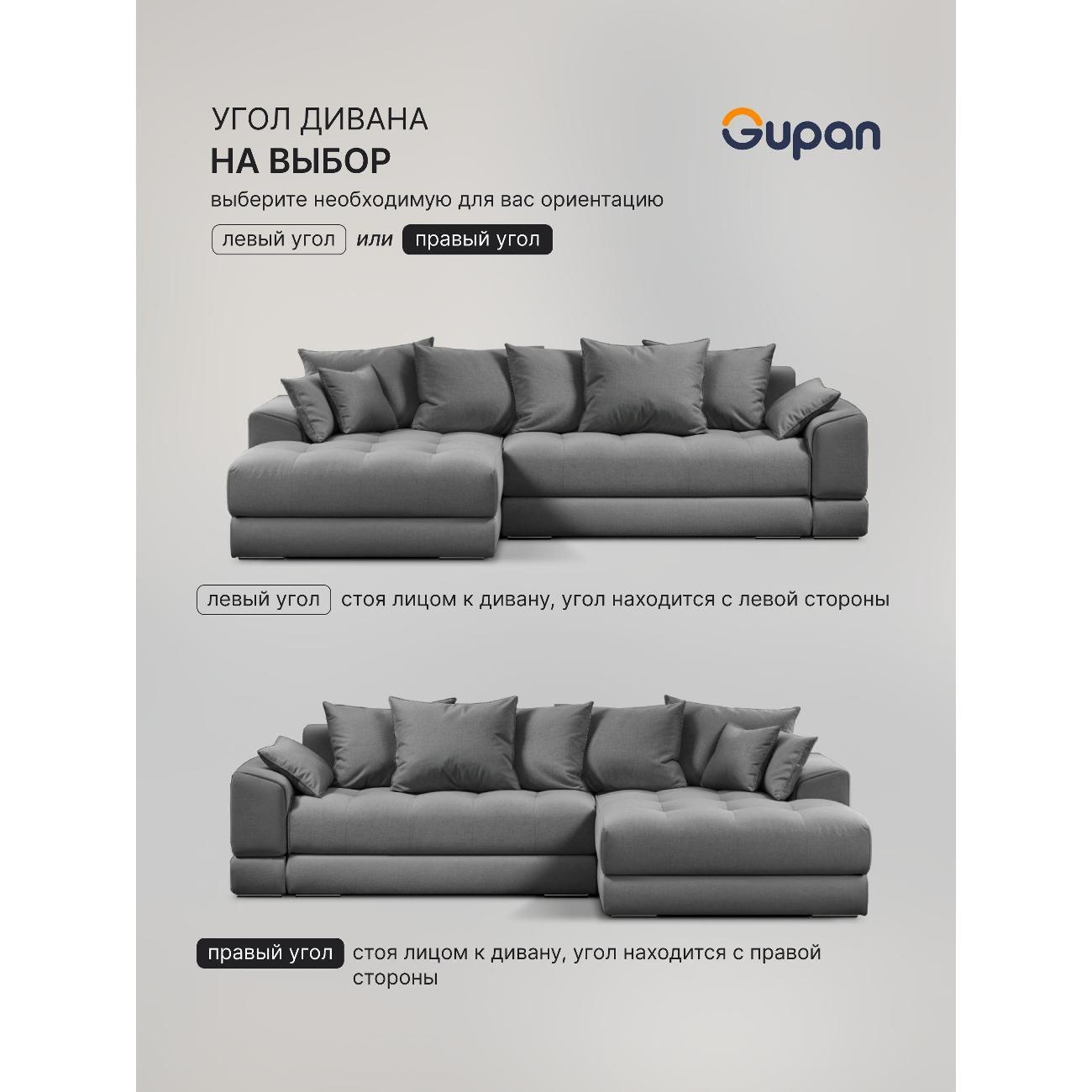 Диван Gupan Nordkisa Велюр Amigo серый