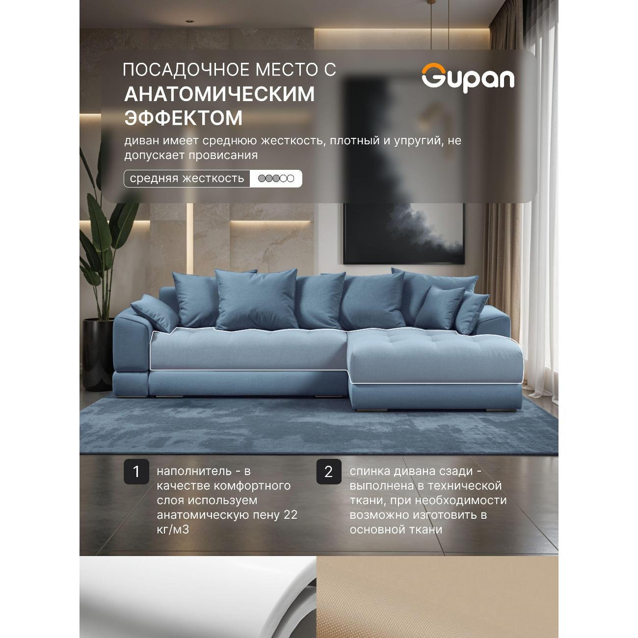 Диван Gupan Nordkisa Велюр Amigo голубой