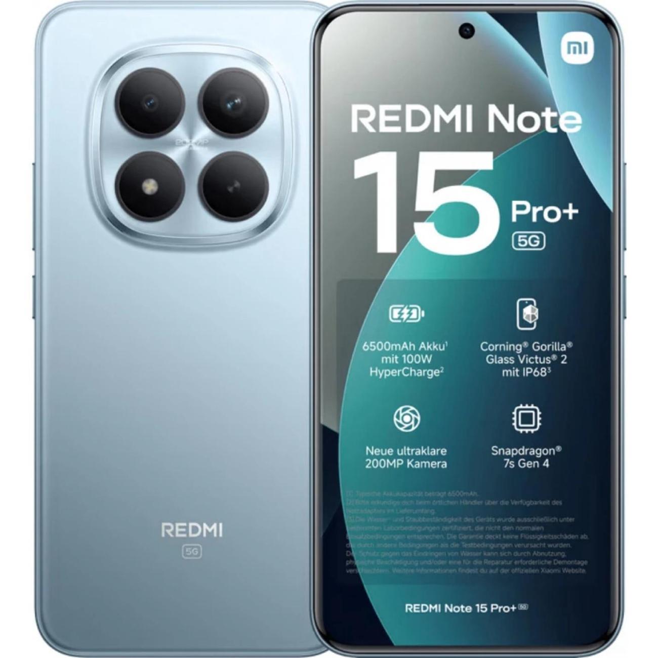 Смартфон Xiaomi Redmi Note 15 Pro Plus 5G 12/512GB, Glacier синий фото