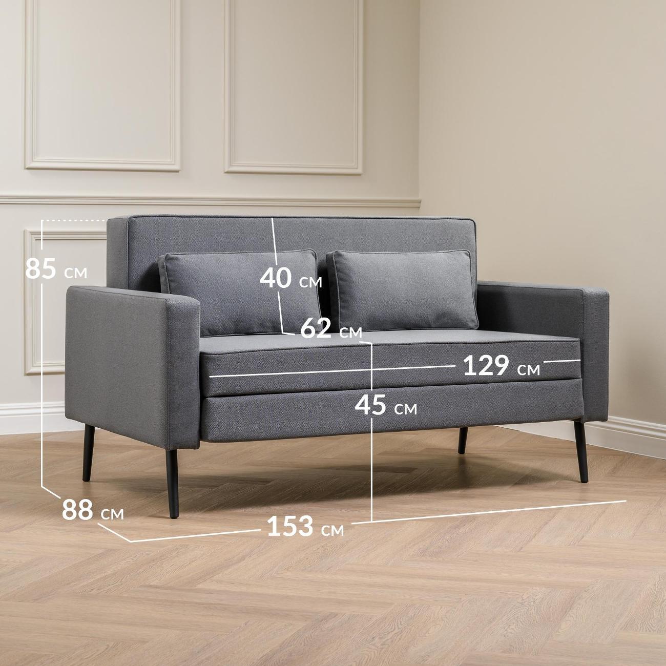 Диван Logium Остин Т, Арт. ТД 724 Fabio Grafite (темно-серый)