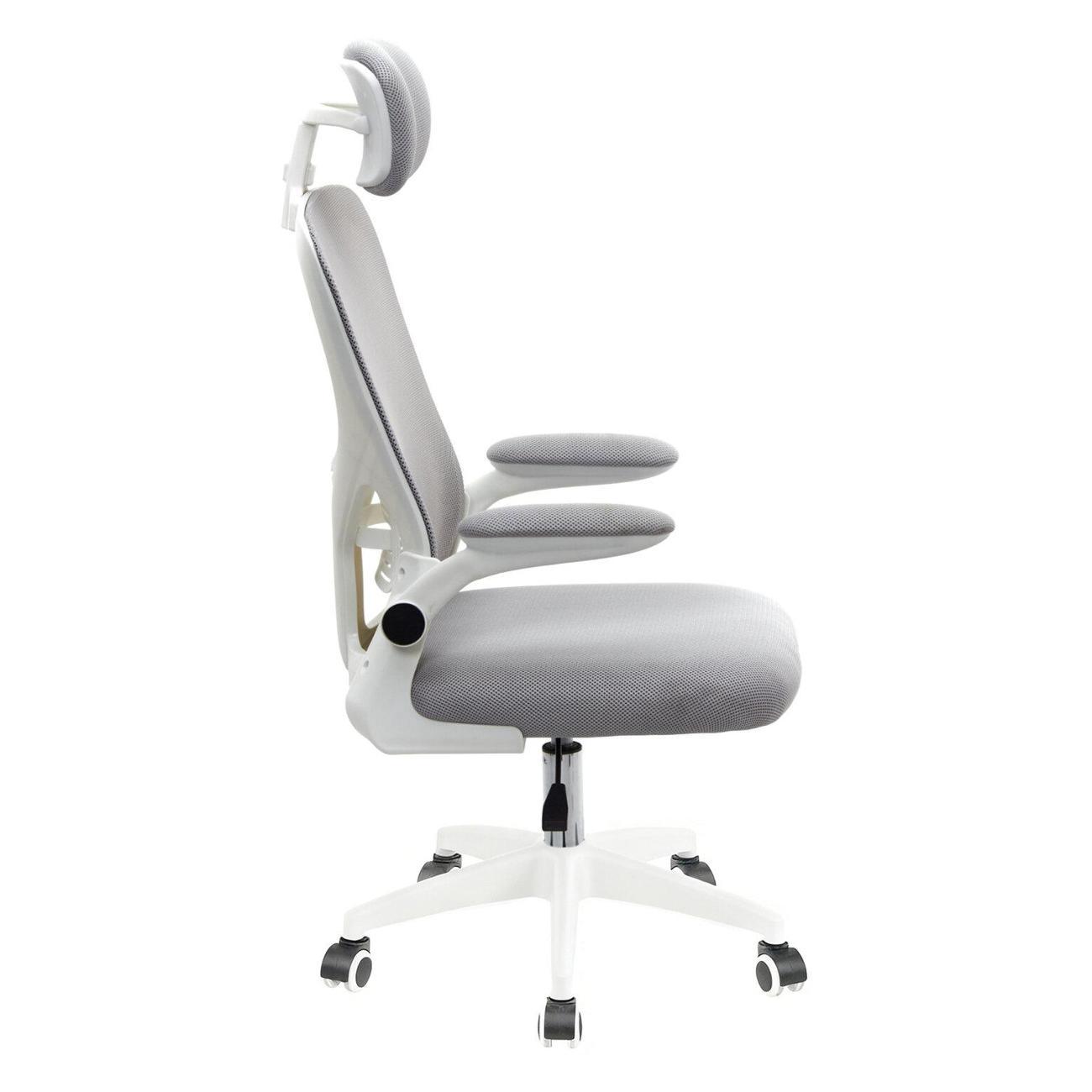 Кресло компьютерное CROMEX Dynamic CH-699, пластик белый, сер