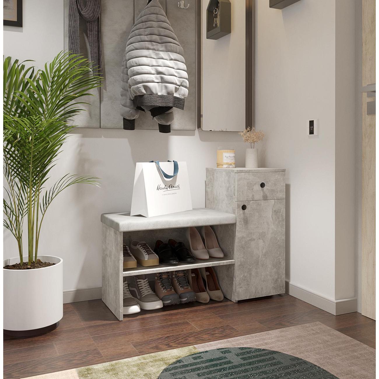 Обувница MFMaster Витто-216 Бетон