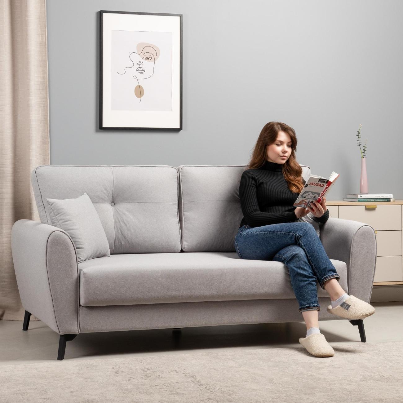 Диван Logium Лион Арт. ТД 761 Nice Silver (светло-серый)