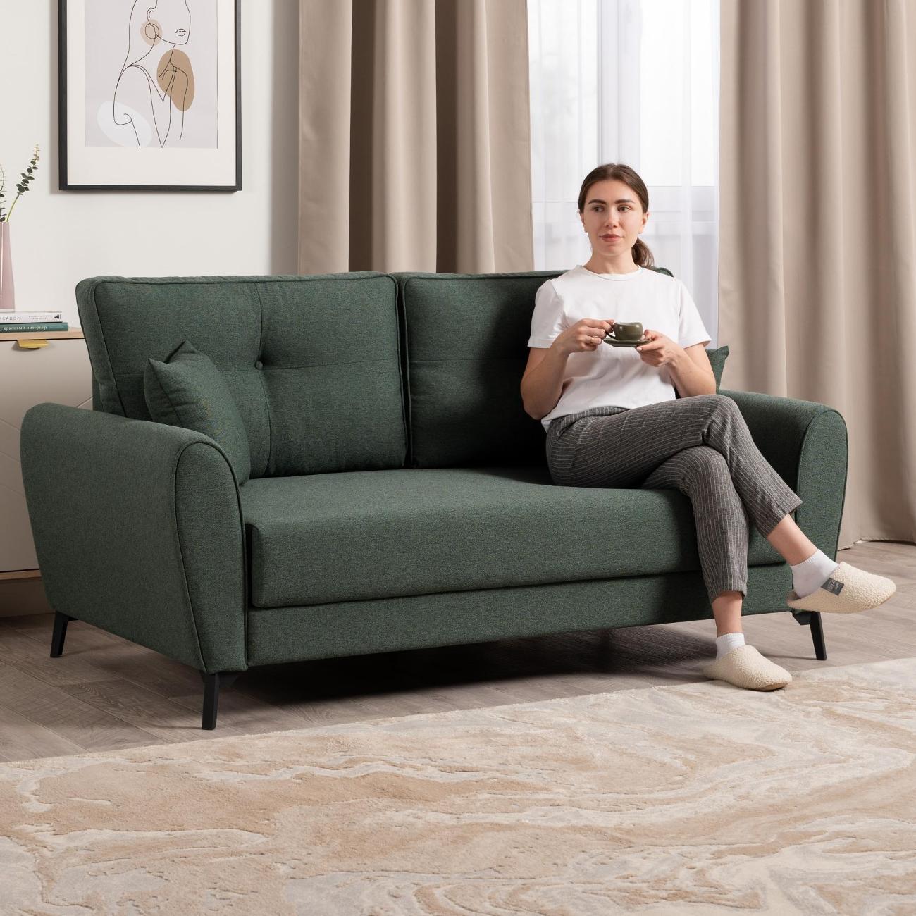 Диван Logium Лион Арт. ТД 765 Nice Bottle green (зеленый)