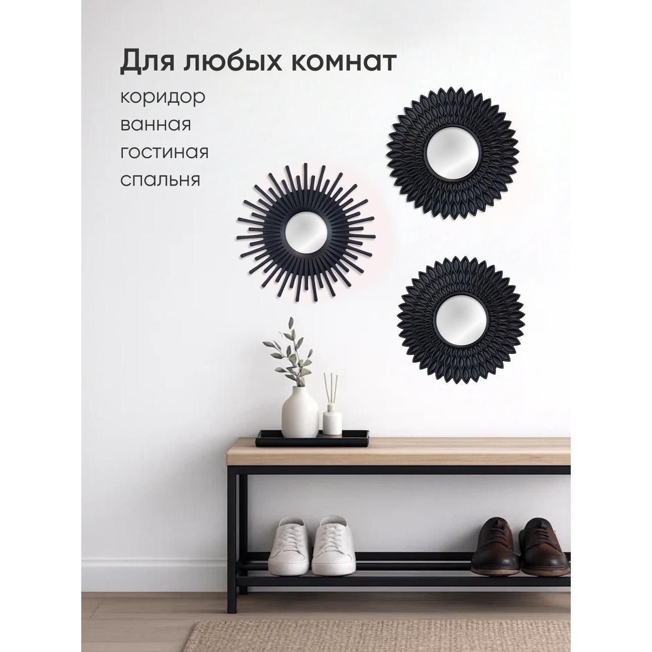 Зеркало Solmax черный, 3 шт.