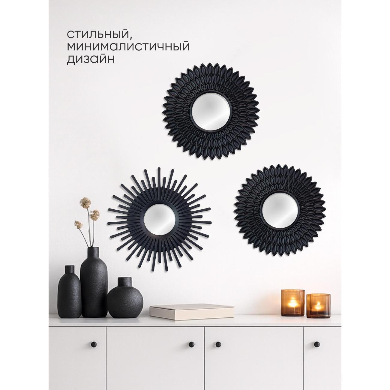 Зеркало Solmax черный, 3 шт.