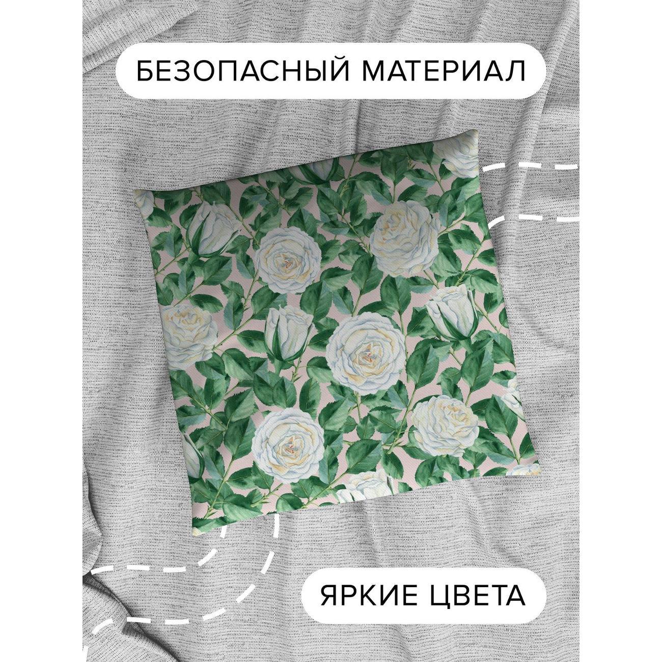 Подушка PrintyFull Белые розы с зелеными FP32851097, 30*30 см