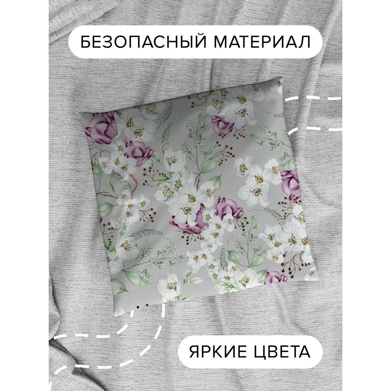 Подушка декоративная PrintyFull Белые и фиолетовые цветы FP33694331, 30*30 см