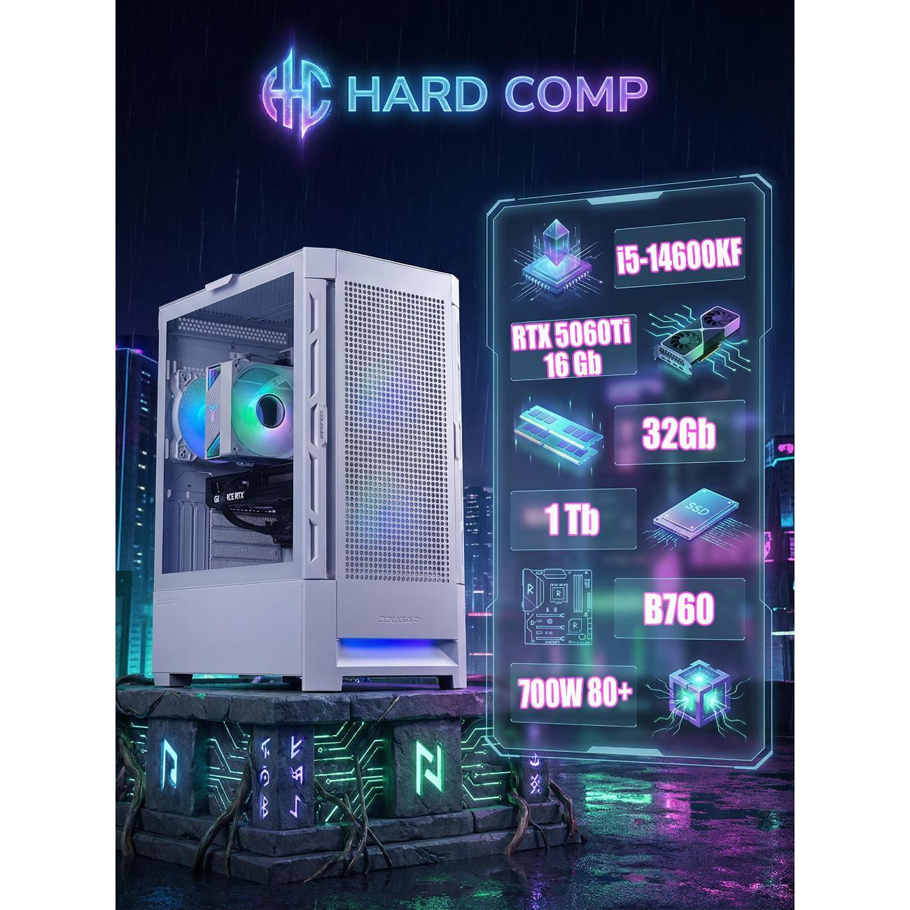 Системный блок Hard Comp CW/14600KF/5060Ti16Gb/32/1Tb