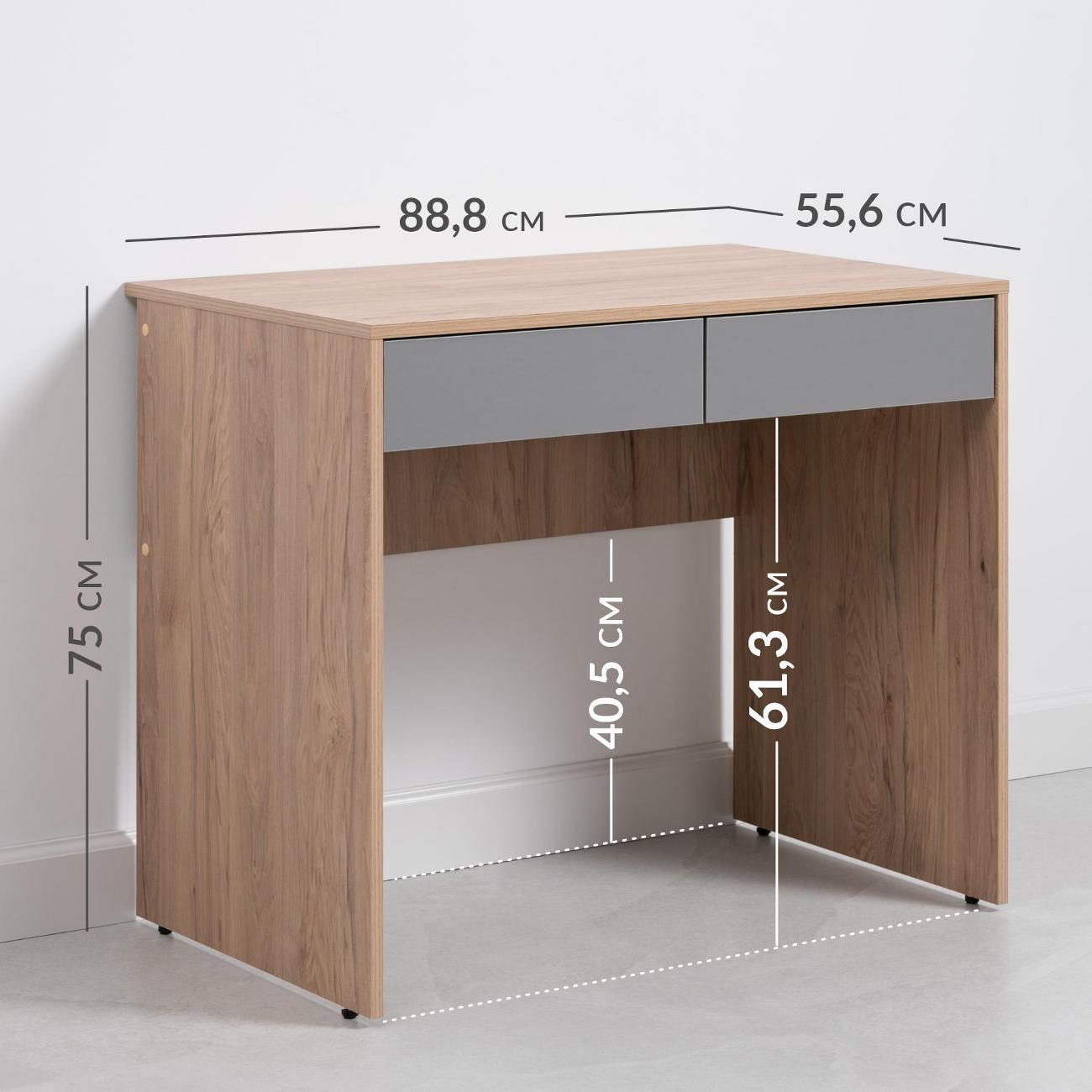 Стол письменный Logium Сигма 12.161, Гикори Рокфорд, Серый Шифер