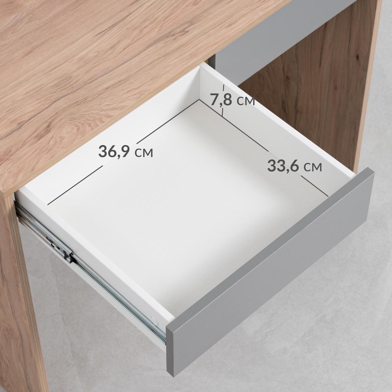 Стол письменный Logium Сигма 12.161, Гикори Рокфорд, Серый Шифер