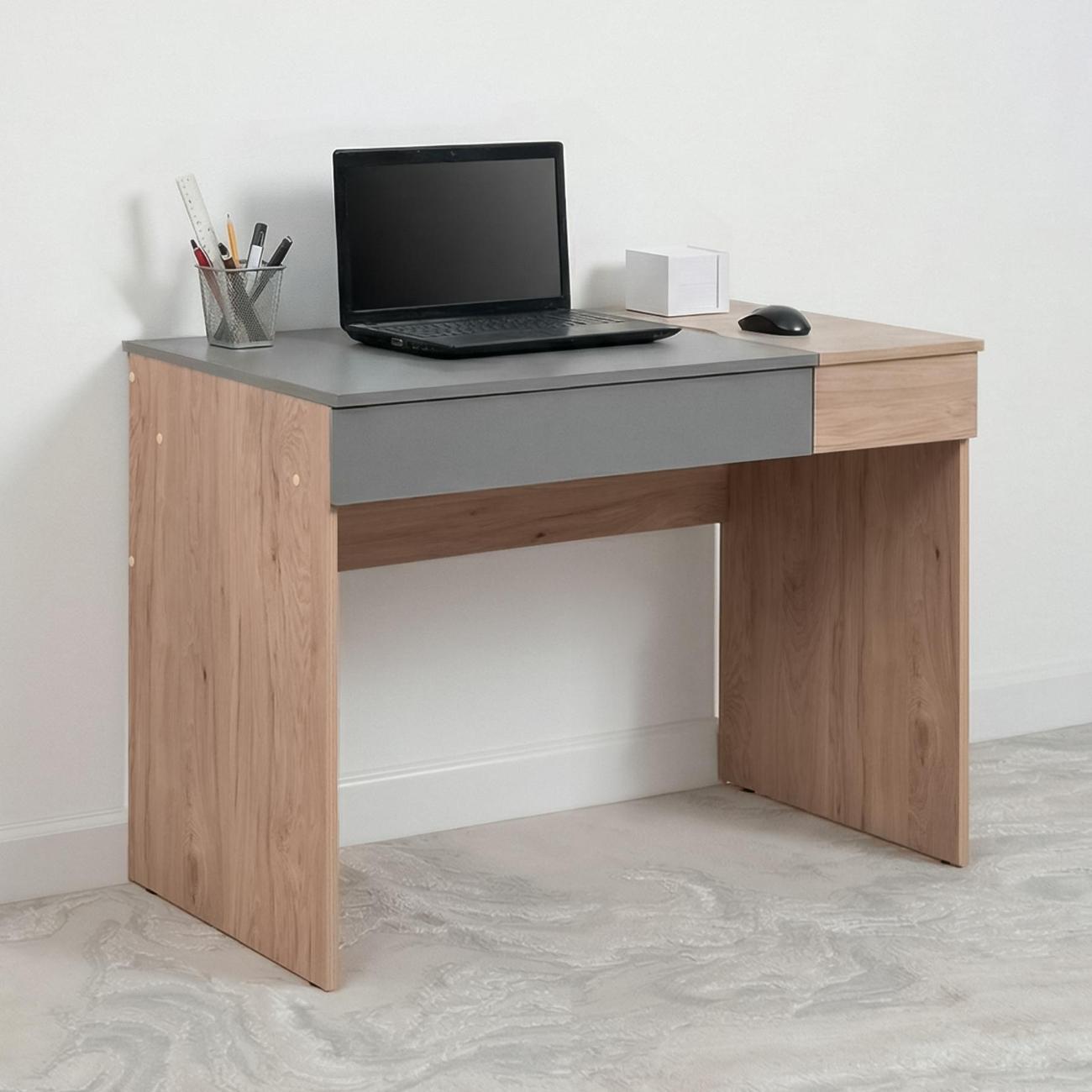 Стол письменный Logium Сигма 12.162, Гикори Рокфорд, Серый Шифер