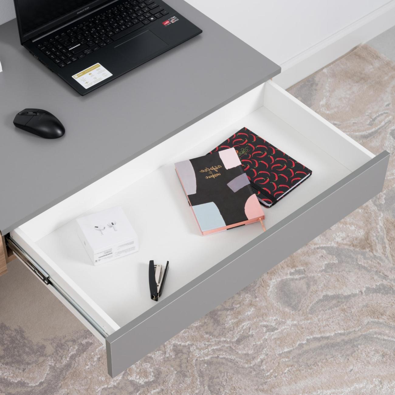 Стол письменный Logium Сигма 12.162, Гикори Рокфорд, Серый Шифер