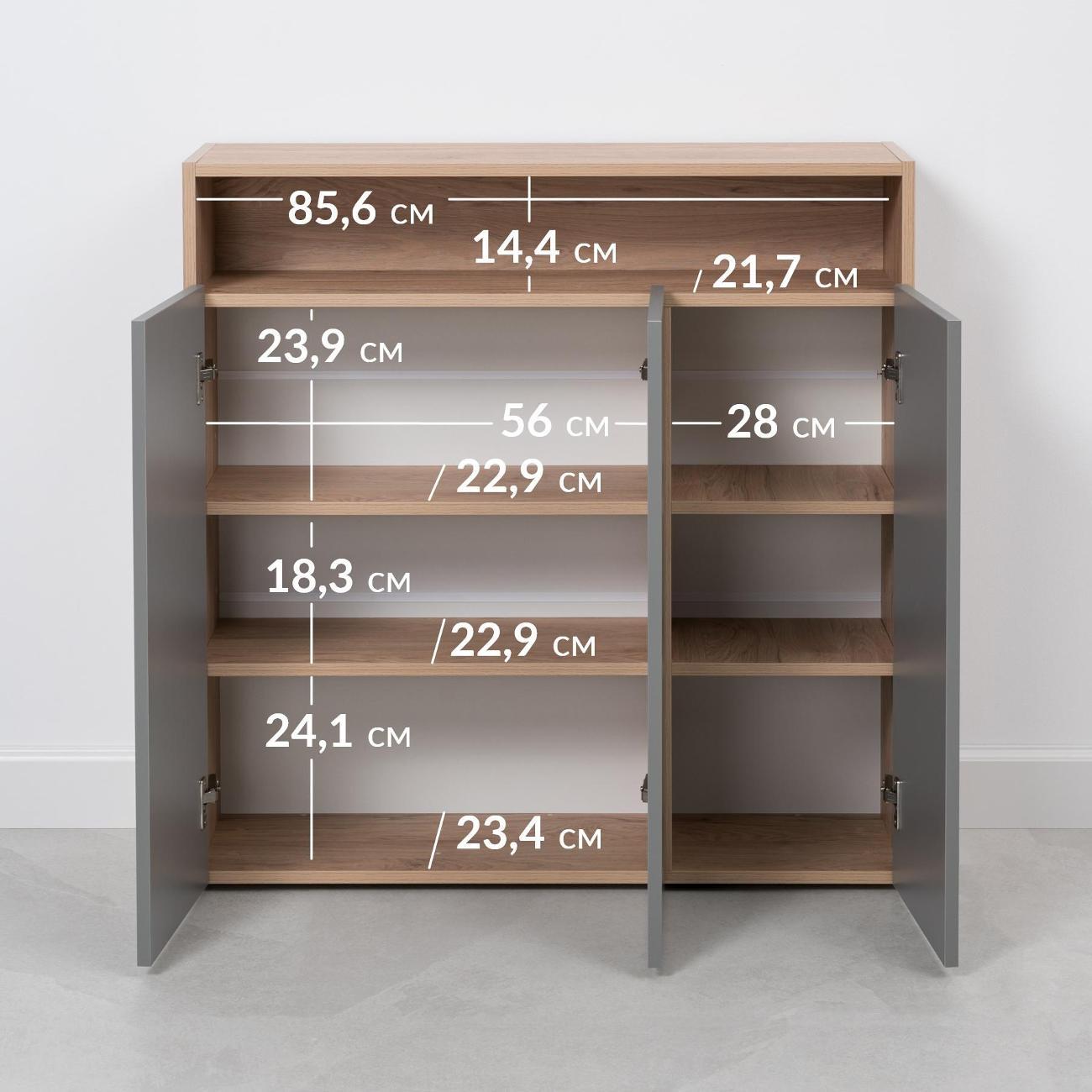 Шкаф распашной Logium Сигма 16.331.03, Гикори Рокфорд, Серый Шифер