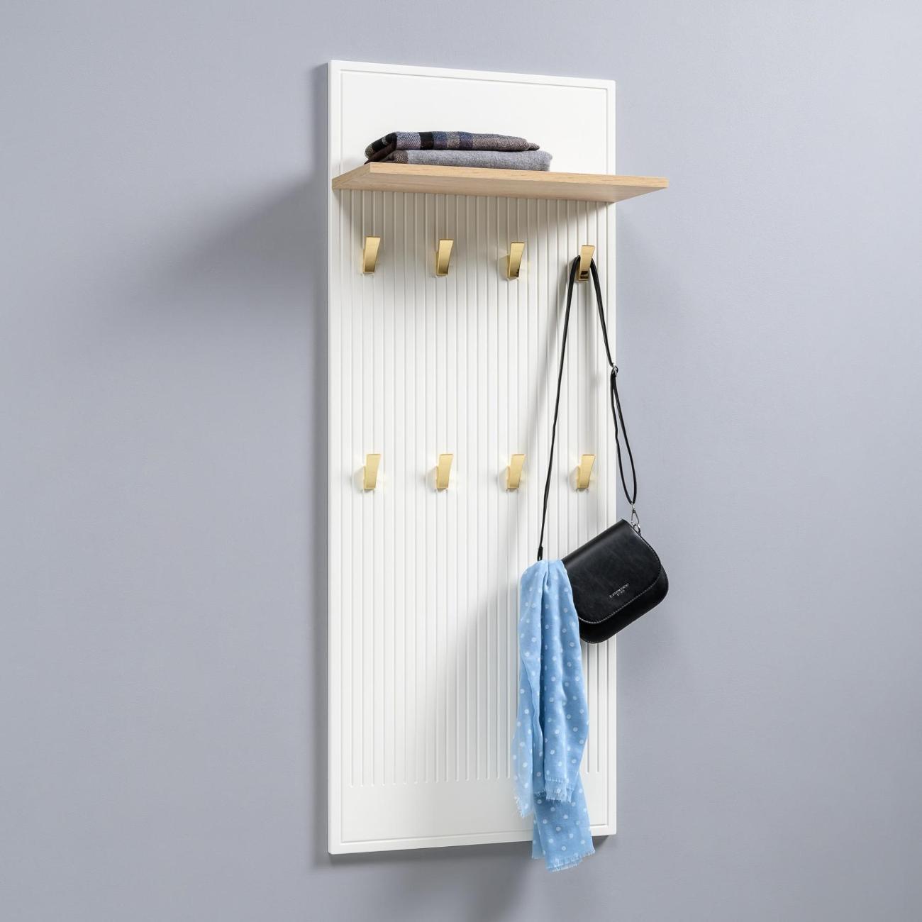 Вешалка настенная Logium Интерия 15.18.01, Дуб эндгрейн элег., белый