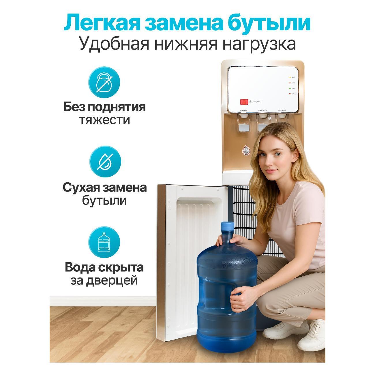 Кулер, пурифайер Greendex КИТ-YLRX5-2-809L бело-золотой