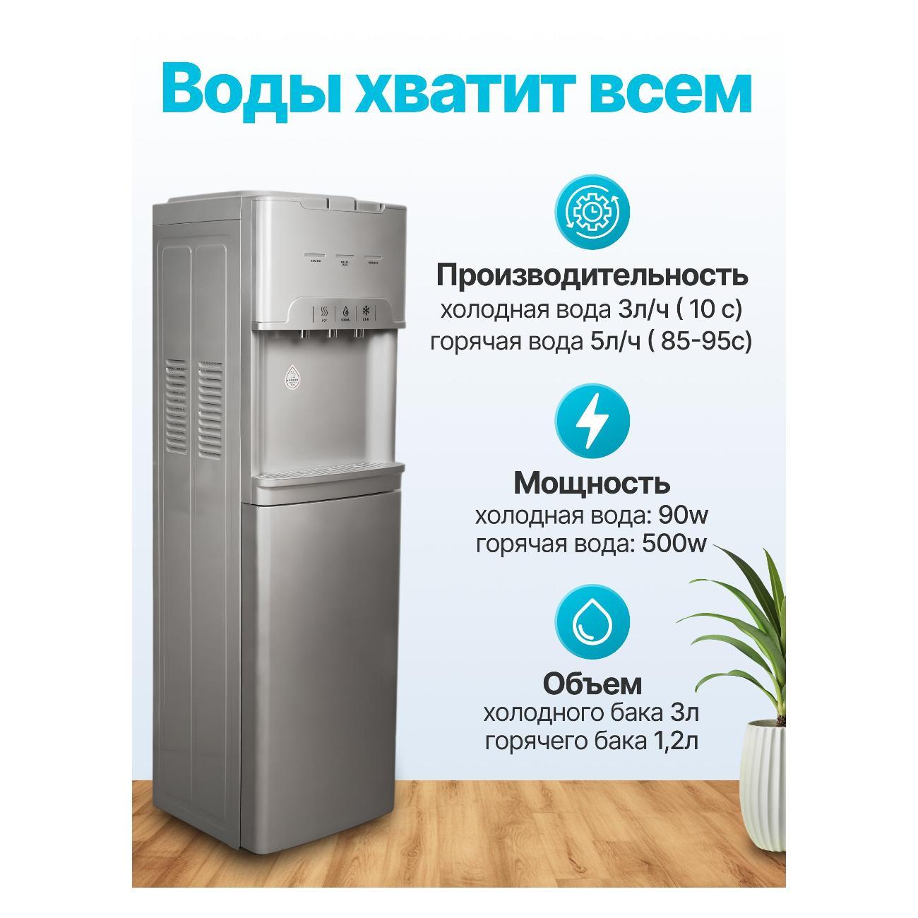 Кулер, пурифайер Greendex КИТ-YLRX5-2-907 серебристый