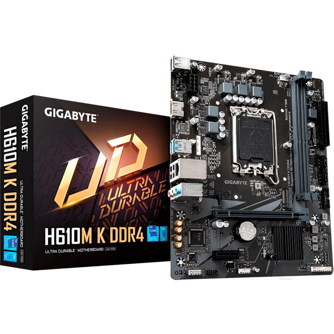 Материнская плата GIGABYTE H610M K DDR4 (LGA1700, mATX) фото