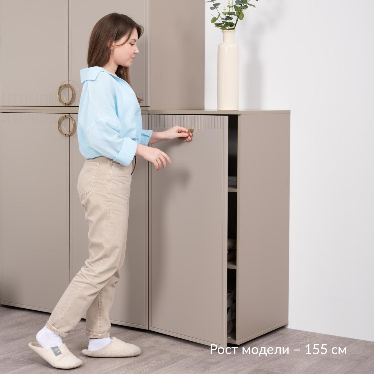 Шкаф Logium Интерия 16.165.01, Глиняный серый, Крем